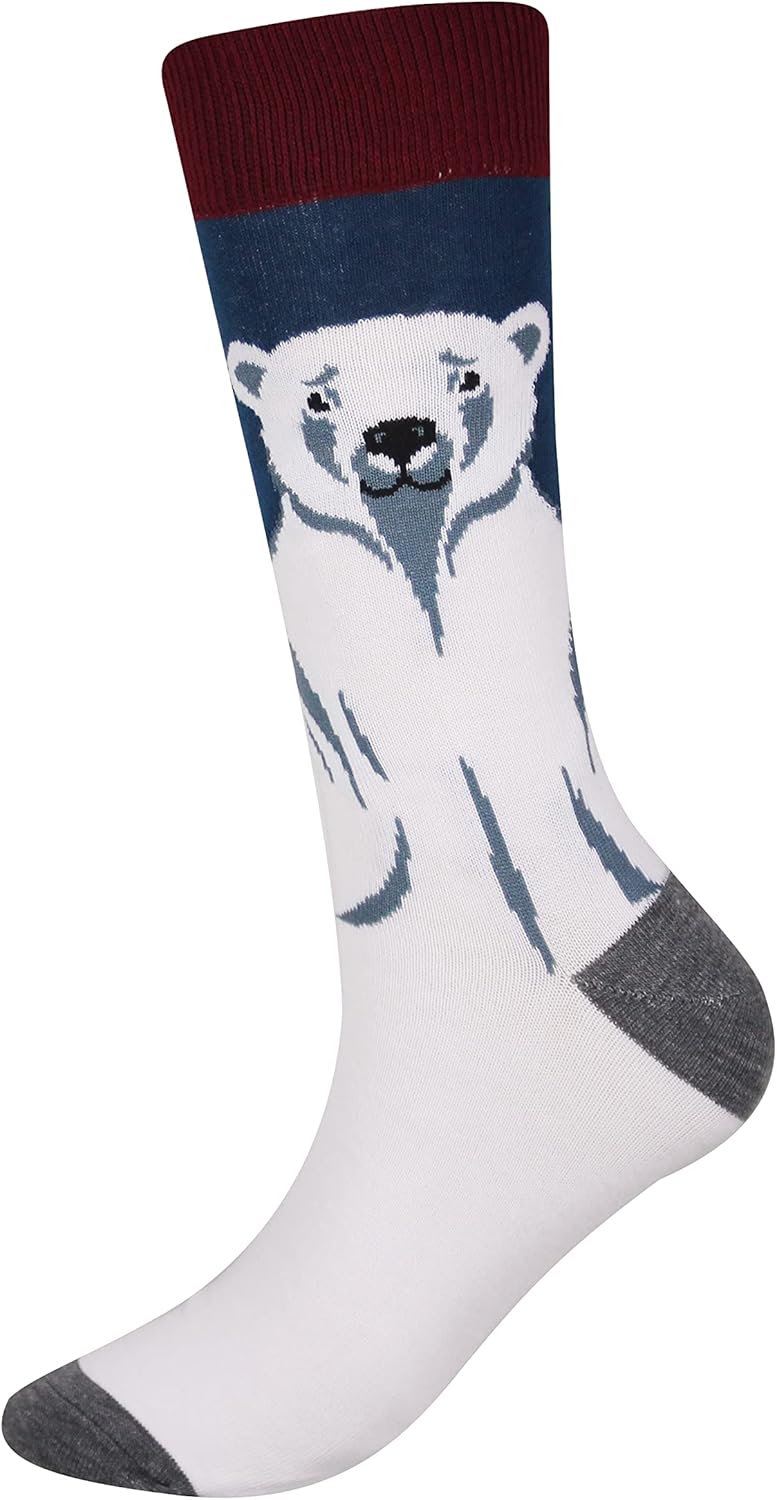 Cansok Men's 2/4 Packs Fun Crazy Novelty Dress Crew Socks - Image 5